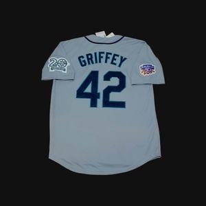 Ken Griffey Jr Jersey Seattle Mariners 1997 Jackie Robinson #42 NEW SALE!🎁